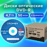 DVD-R диски CROMEX для записи фильмов мультфильмов набор 50 штук