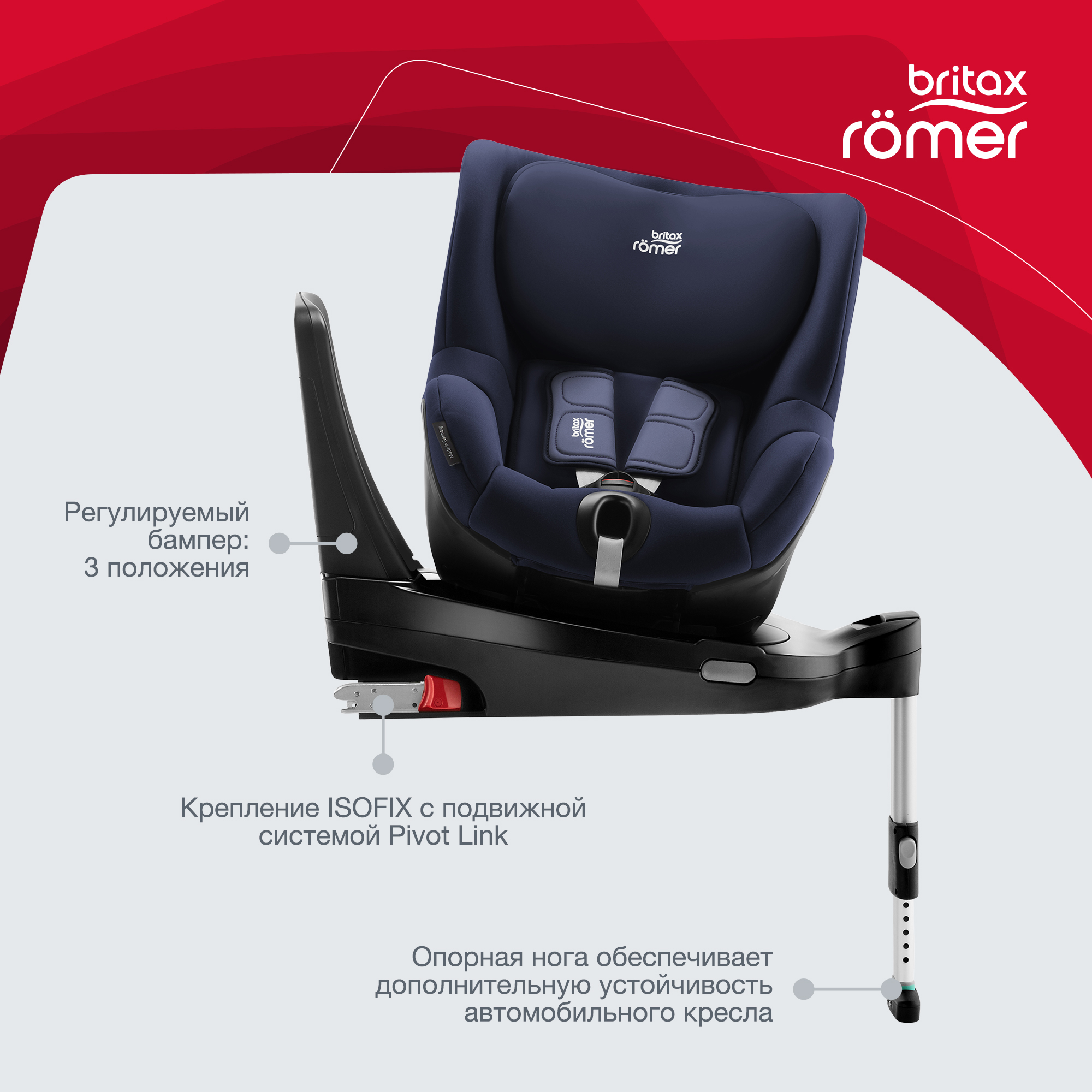 Автокресло Britax Roemer Dualfix M i-Size Moonlight Blue Trendline - фото 6