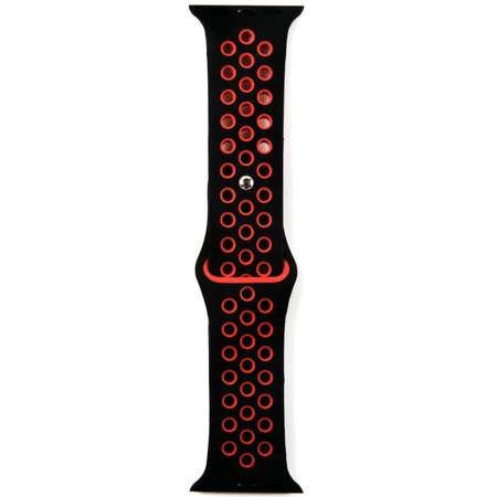Ремешок RedLine силиконовый двухцветный для Apple watch 38-40 mm S3-S4-S5-SE-S6 черно-красный