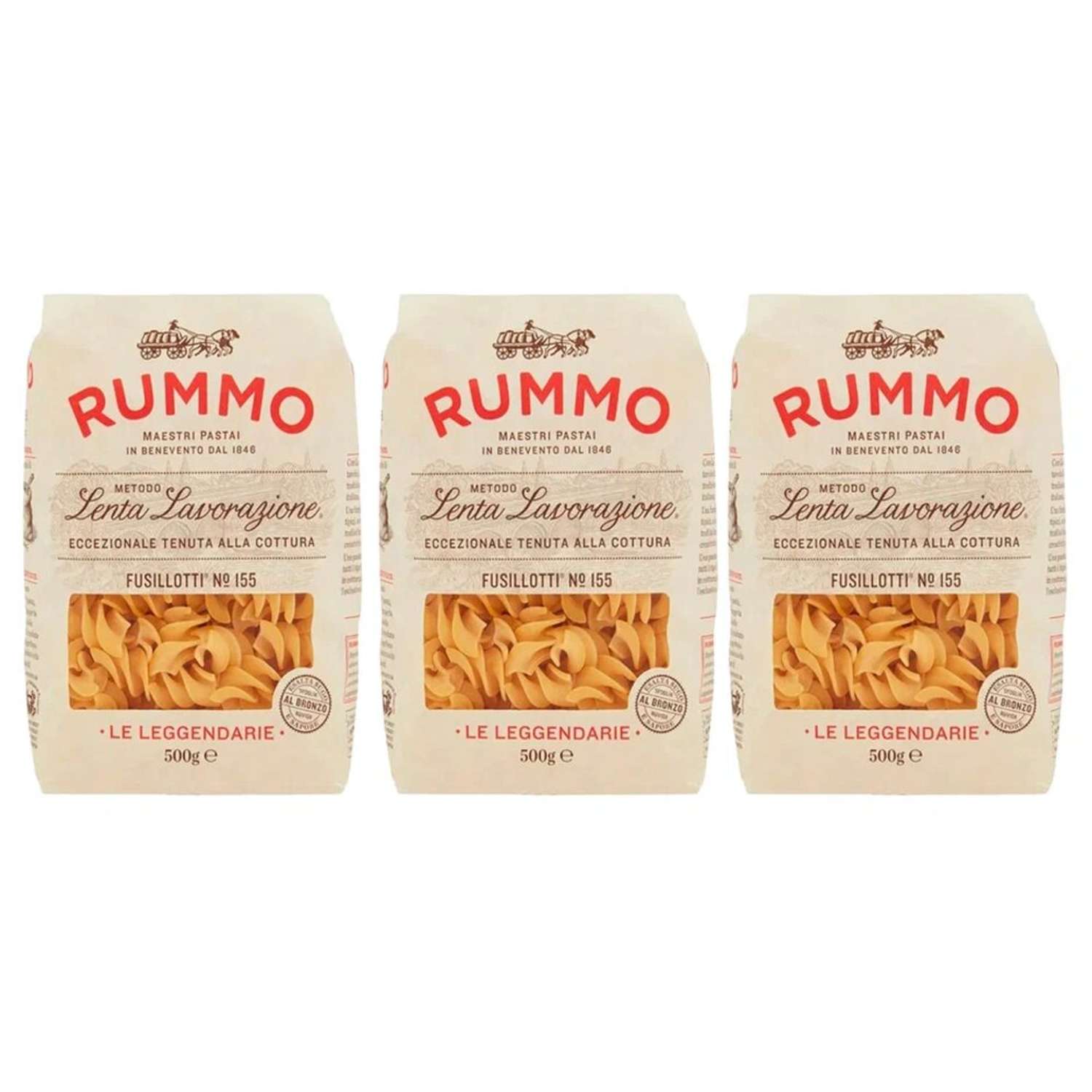 Макароны Rummo паста Упаковка из 3-х пачек Особые Фузиллотти n.155 3х500 г - фото 1