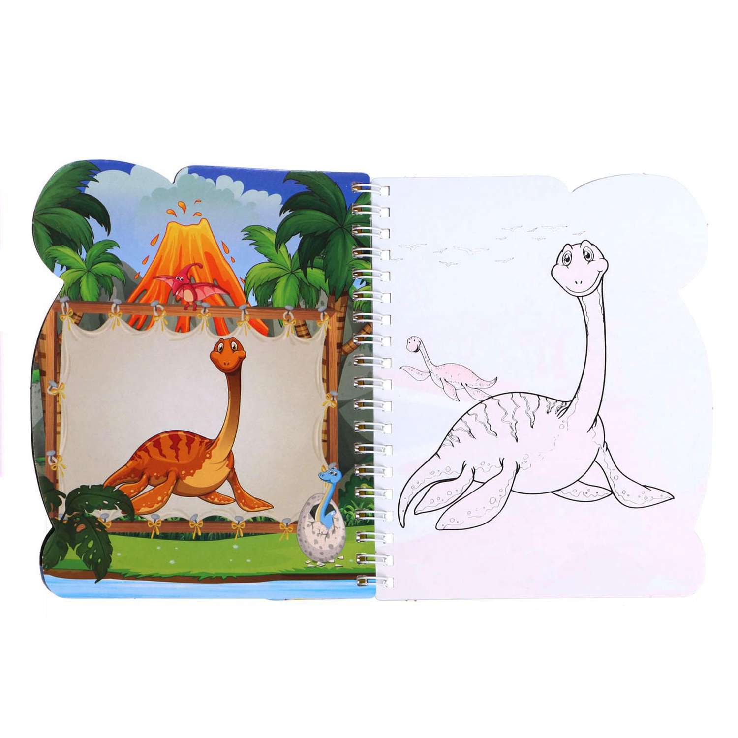 Книжка Sima-Land Для рисования водой Динозавры с маркером - фото 3