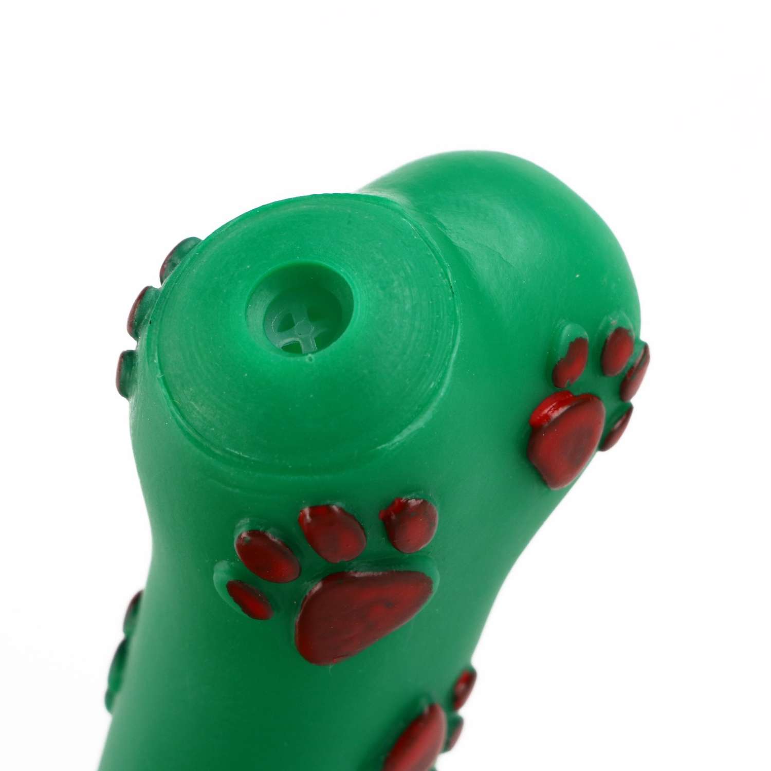 Игрушка Пижон пищащая «Кость со следами лапок» 9.6х3.7 см тёмно-зелёная - фото 3