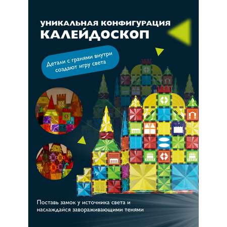 Конструктор ТЕХНО Магнитный с эффектом калейдоскопа 115 деталей