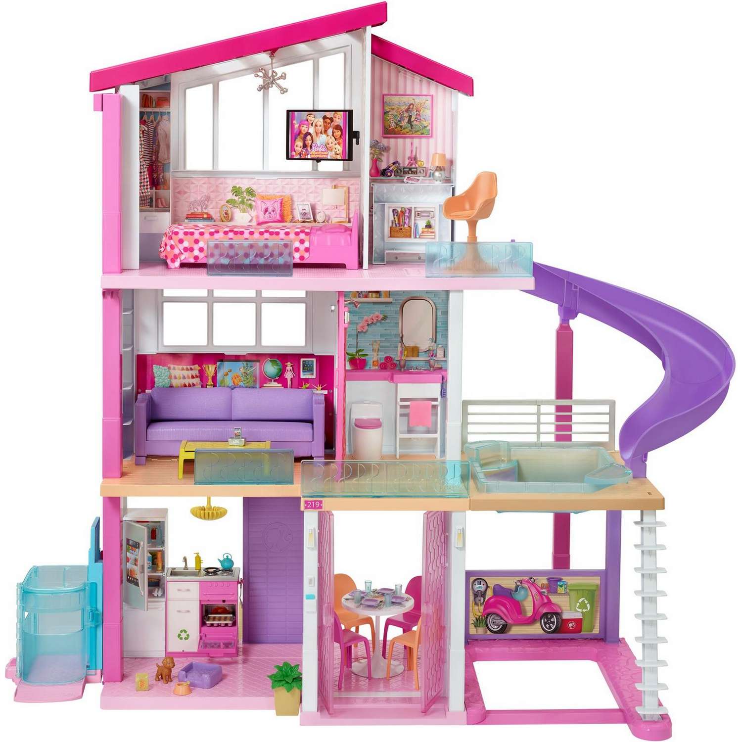 Набор Barbie Дом мечты 3 этажный с лифтом и мебелью GNH53 GNH53 - фото 1