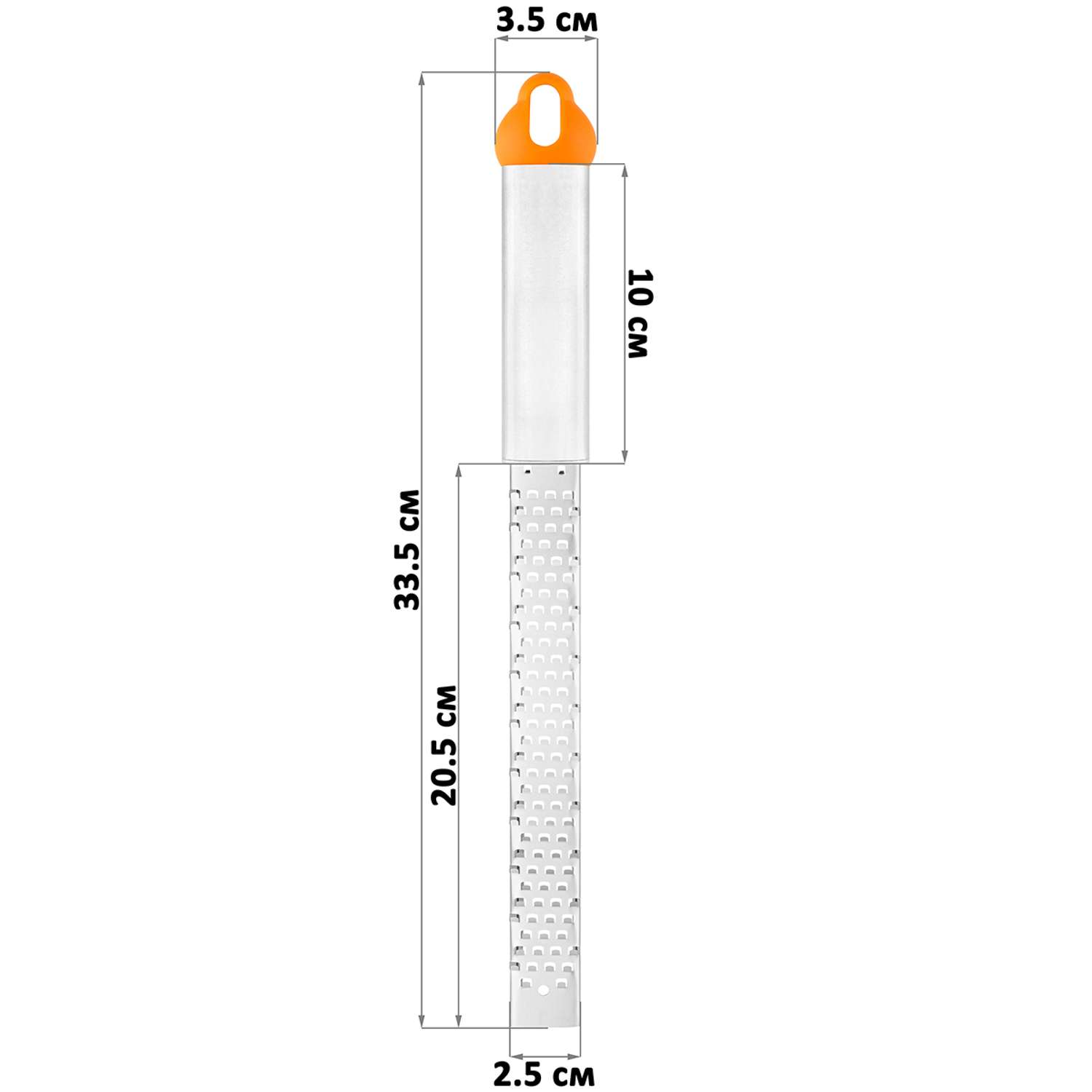 Терка Elan Gallery 33.5х3.5х2 см Оранжевая с ручкой. с пластиковым защитным чехлом - фото 2
