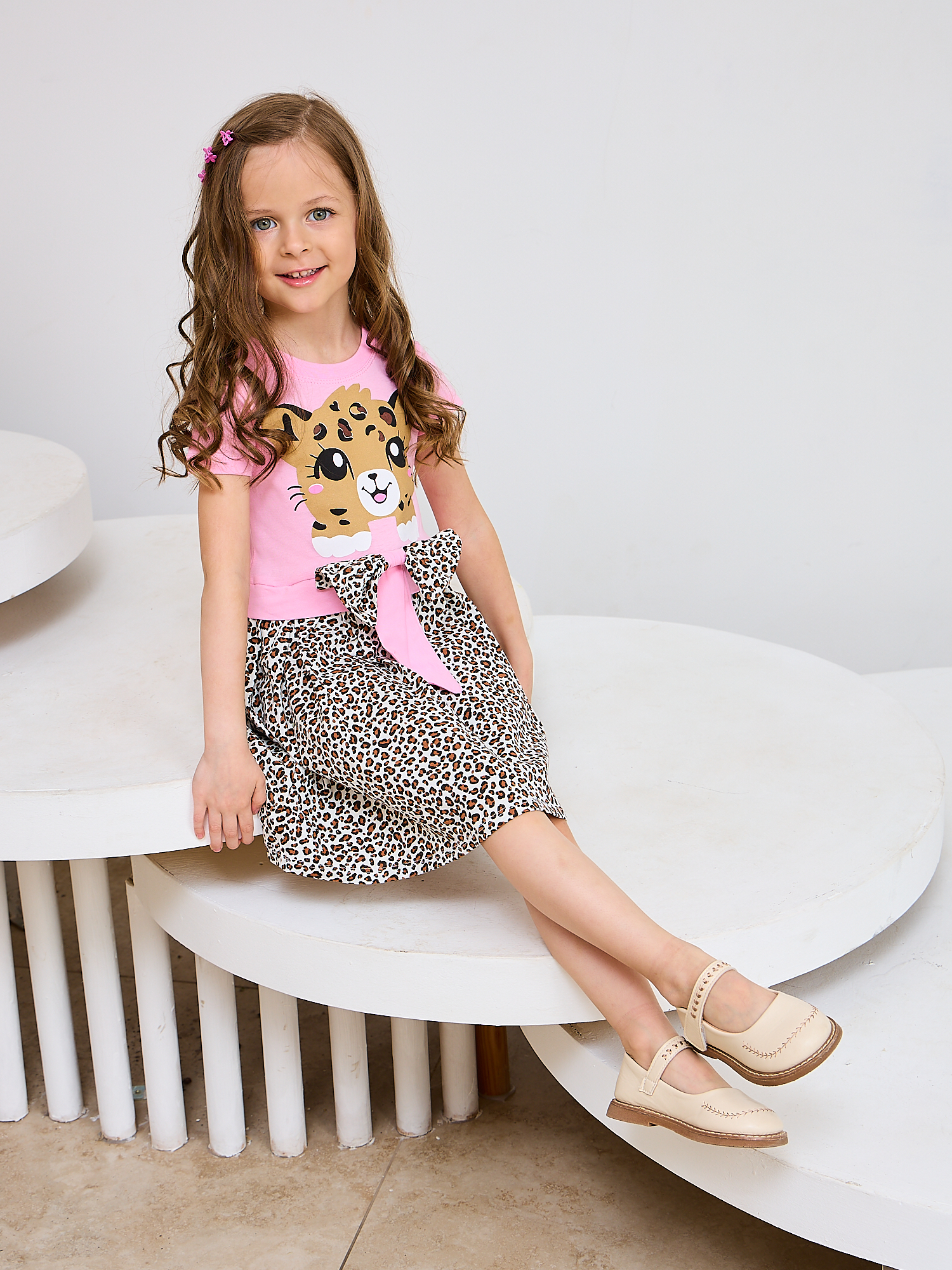 Платье Mil Art kids 1902201546DRESS-LEOPARD-PINK - фото 4