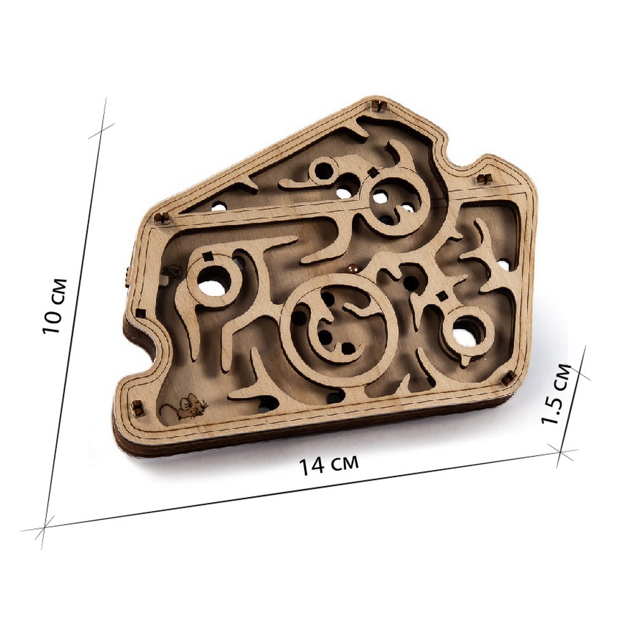 Деревянный конструктор Uniwood Головоломка-лабиринт Мышка в сыре - фото 2