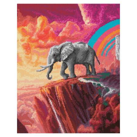 Алмазная мозаика Art on Canvas холст на подрамнике 40х50 см Слон на скале