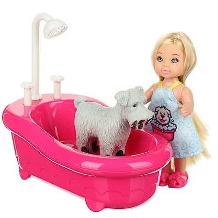 Кукла Игроленд С питомцем в ванной