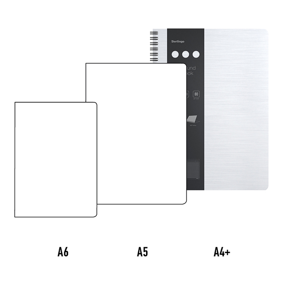 Бизнес-тетрадь Berlingo А4+ 80 листов Steel amp Style клетка на гребне пластиковая обложка линейка-закладка - фото 2