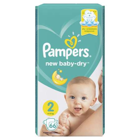 Подгузники Pampers New Baby-Dry 66 шт. 2 4-8 кг