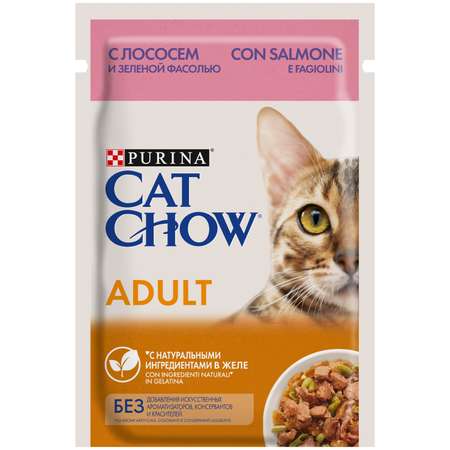 Корм влажный для кошек Cat Chow 85г с лососем и зеленым горошком пауч