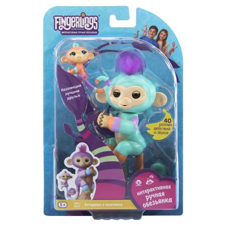 Игрушка Fingerlings Обезьянка Денни с малышом интерактивная 3544