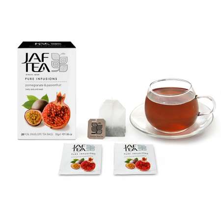 Чай без кофеина JAF TEA Pomegranate Passionfruit 20 пакетиков в конвертиках гранат и маракуйя