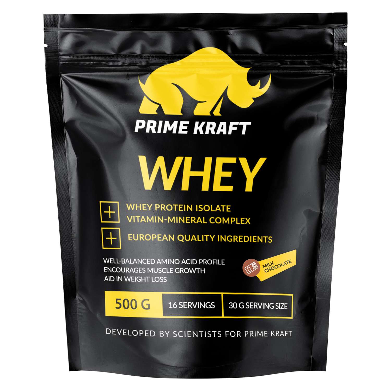 Протеин сывороточный Prime Kraft Whey молочный шоколад 500г - фото 1