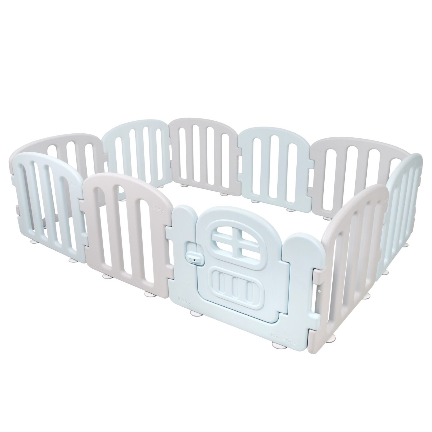 Детский манеж Ifam First Baby Room серый - голубой IF-137-1-FBR-CBLG10D - фото 1