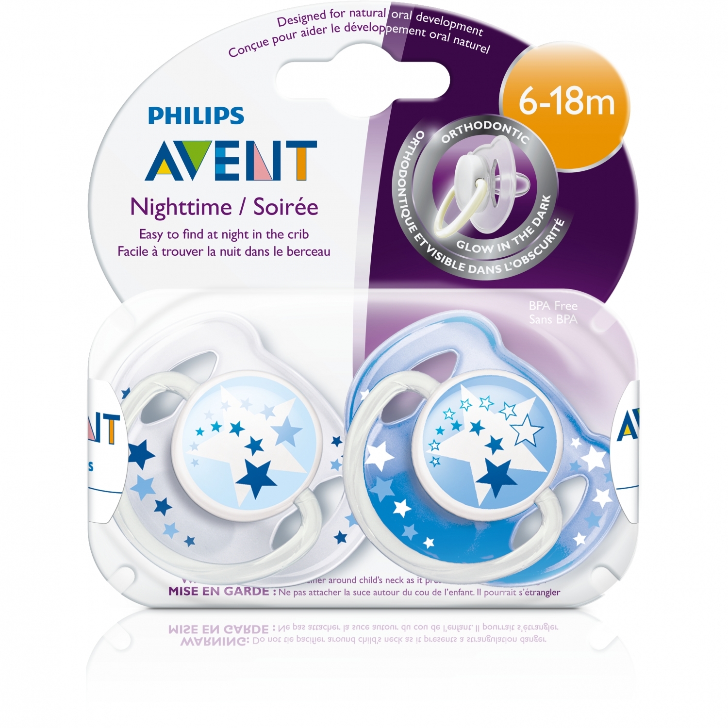 Пустышка Philips Avent Classic ночная 6-18 мес 2 шт SCF176/22 - фото 4