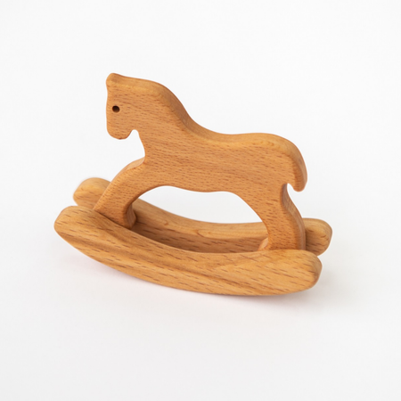 Погремушка деревянная Mag Wood Лошадка качалка для новорожденных