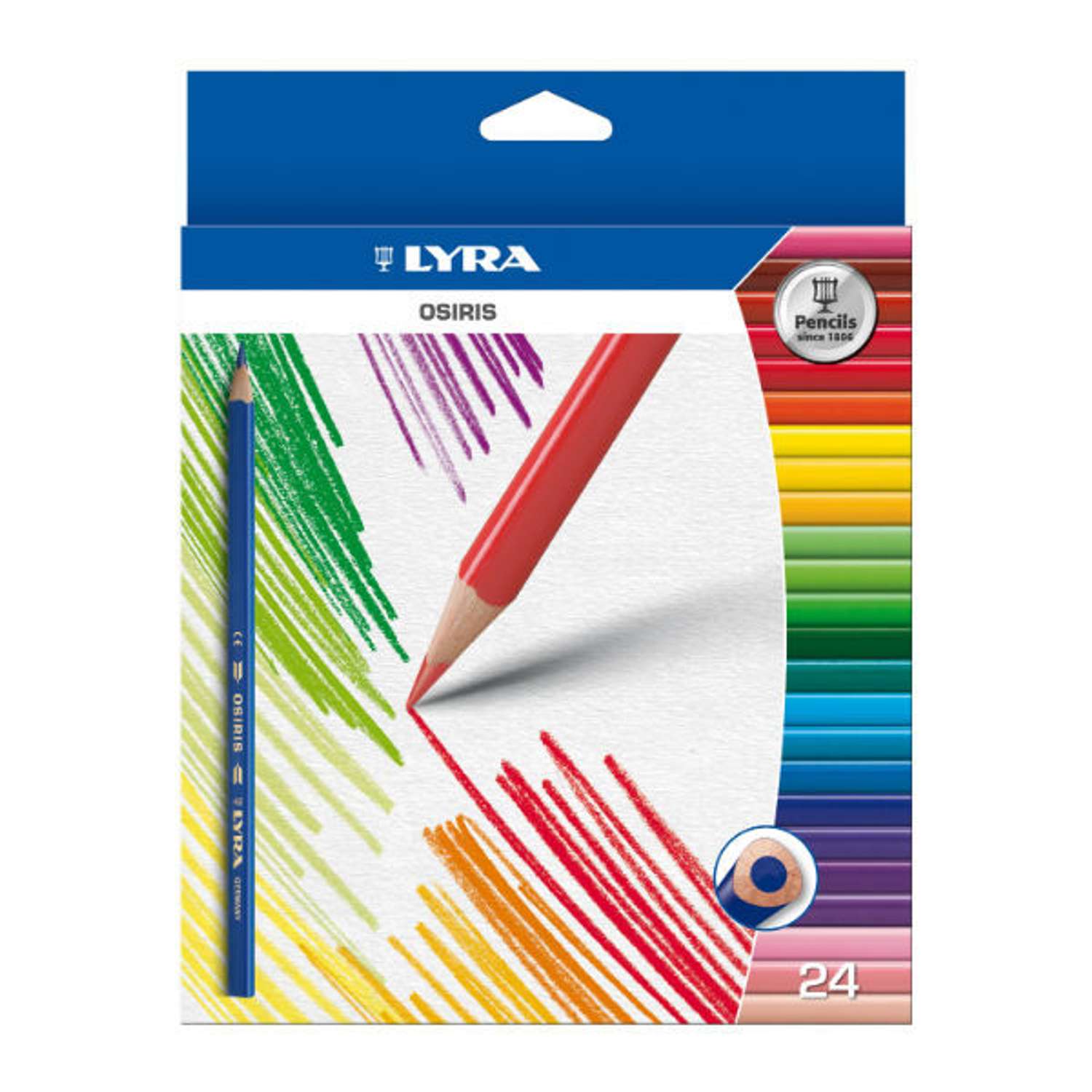 Цветные карандаши Lyra Osiris треугольные (грифель 28 мм) 24 цвета - фото 1