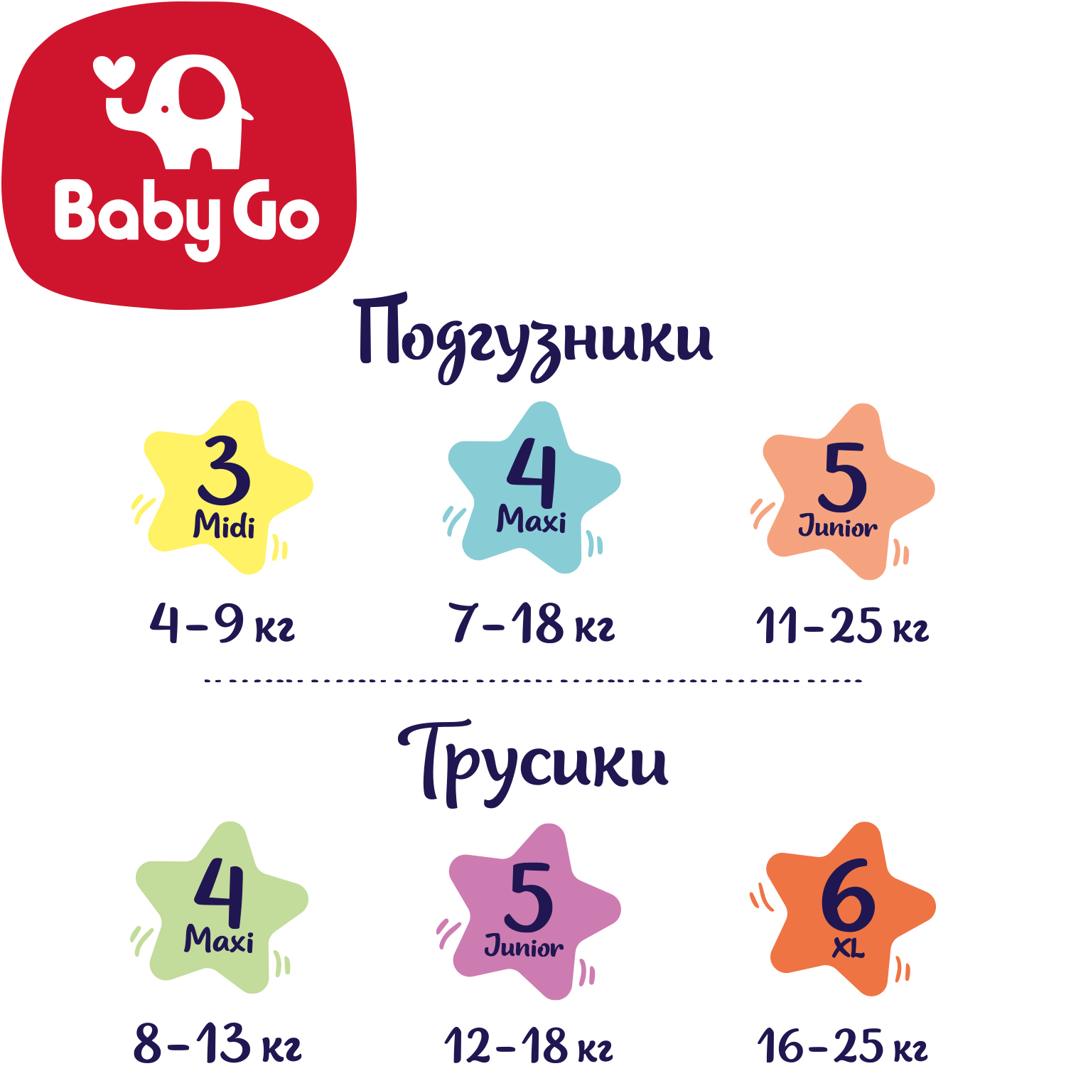 Подгузники-трусики BabyGo Junior 12-18кг 40шт 270680 купить по цене 699 ₽ в  интернет-магазине Детский мир