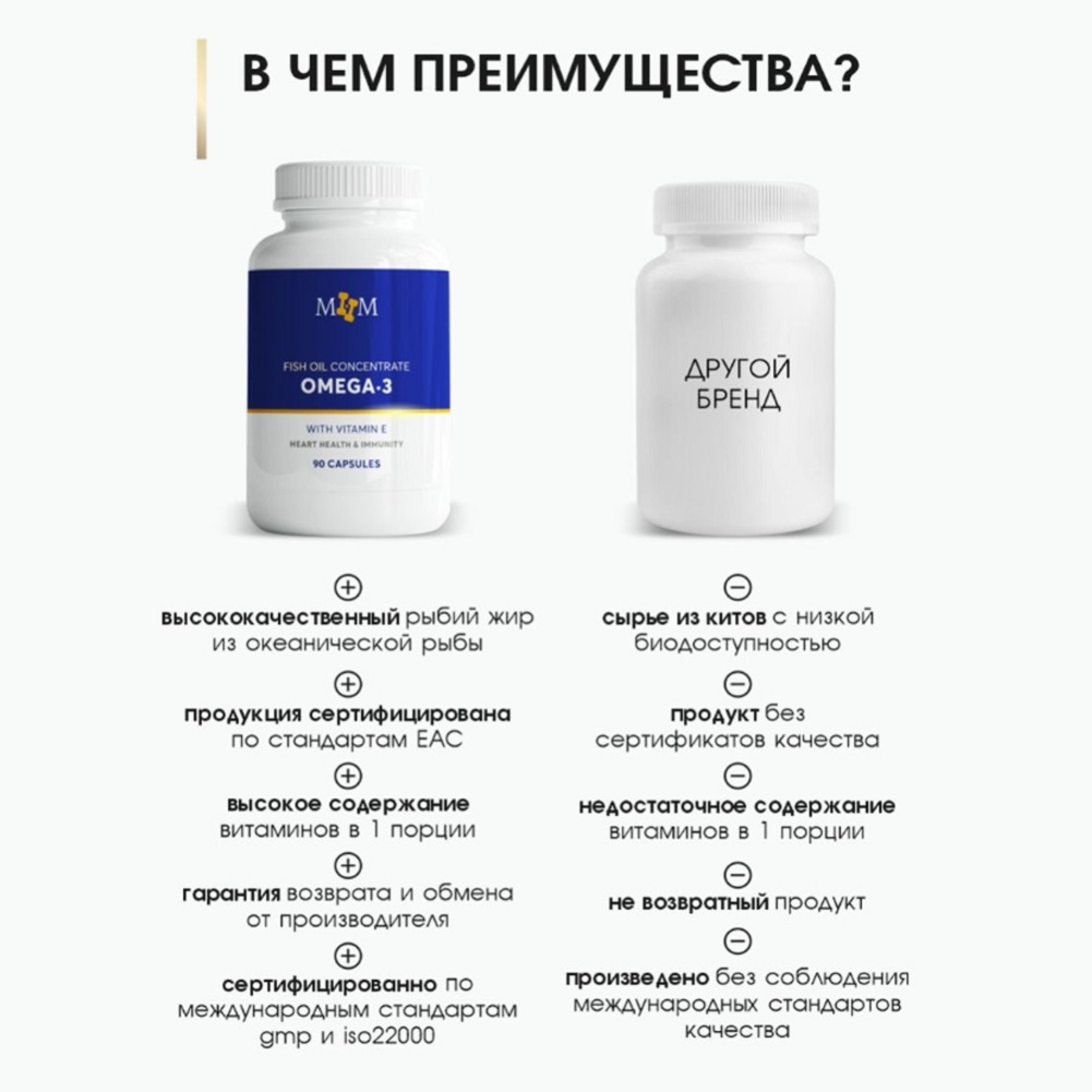 Омега 3 с витамином E MyHealthMarathon БАД для здоровья кожи волос и ногтей 270 капсул - фото 4