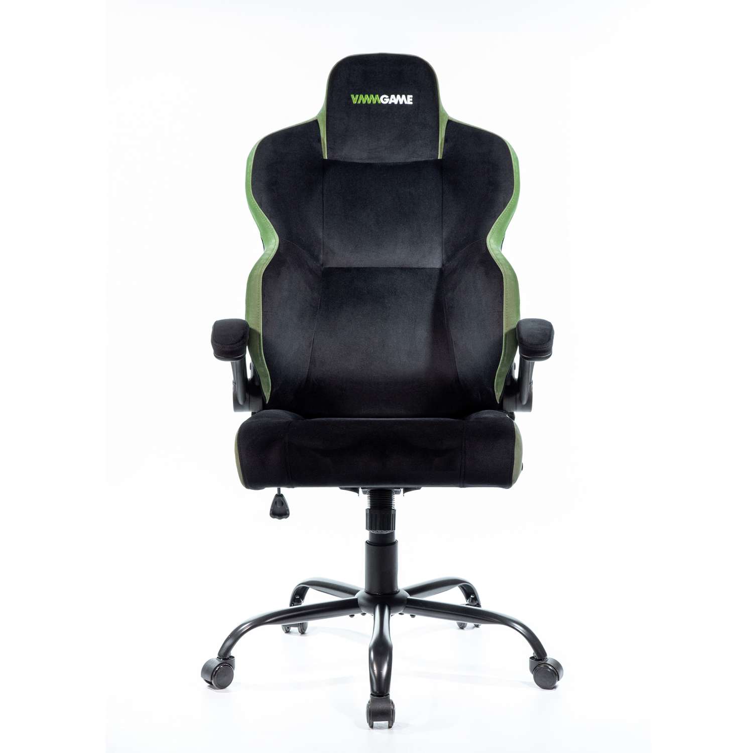 Кресло компьютерное VMMGAME UNIT велюр черно-зеленый - фото 2
