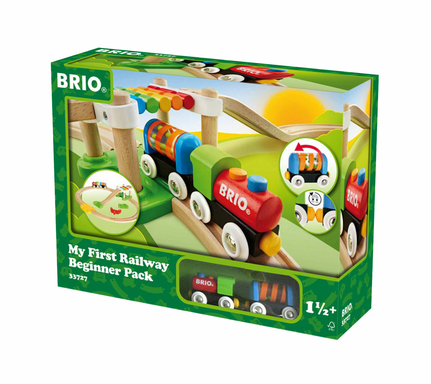 Игровой набор Brio Моя первая железная дорога новичок 18 элементов 33727 - фото 1