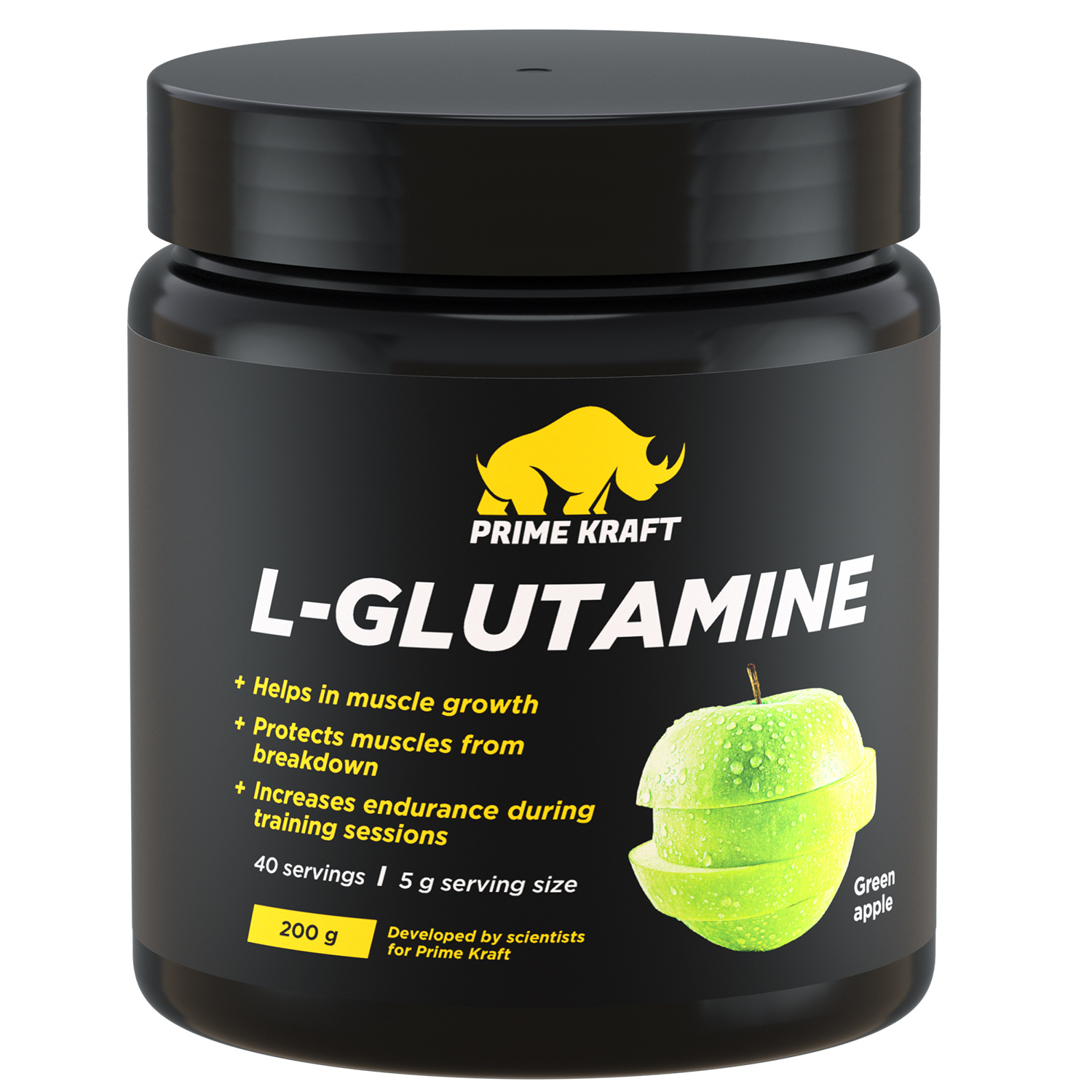 Коктейль Prime Kraft L-Glutamine зеленое яблоко 200г - фото 1