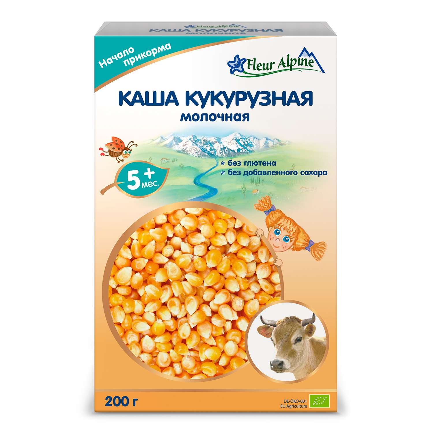 Каша Fleur Alpine молочная кукурузная 200г с 5месяцев - фото 1