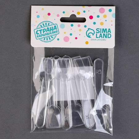 Ложки Страна карнавалия пластиковые в наборе 12 штук цвет прозрачный
