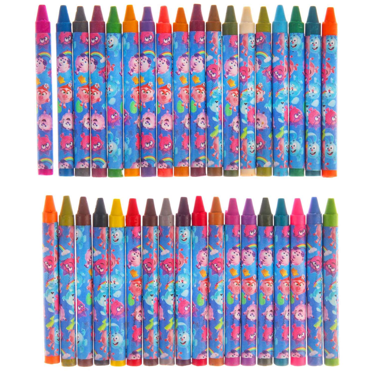Восковые СМЕШАРИКИ карандаши набор 36 цветов - фото 2