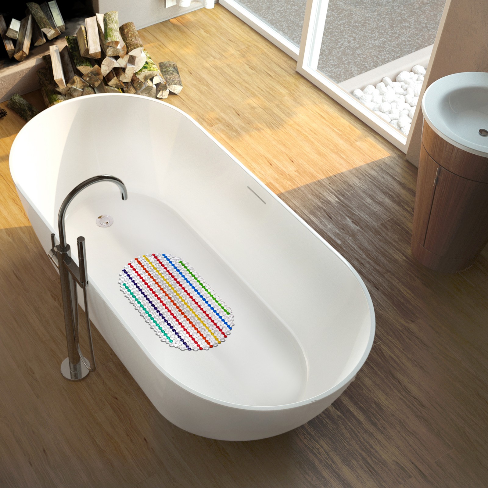 SPA-коврик SAVANNA для ванны на присосках «Радуга» 36×66 см - фото 5