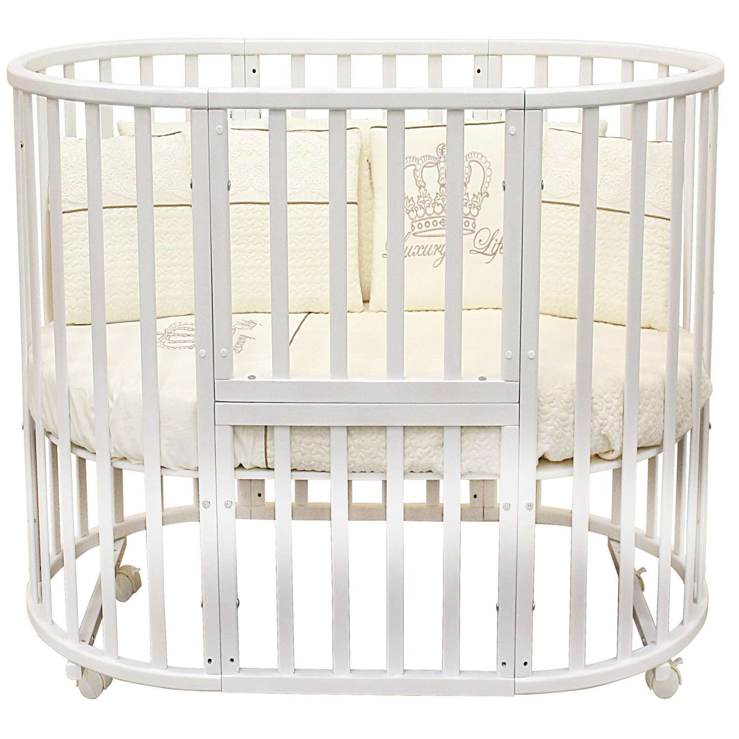 Детская кроватка Азбука Кроваток овальная, (белый) - фото 2