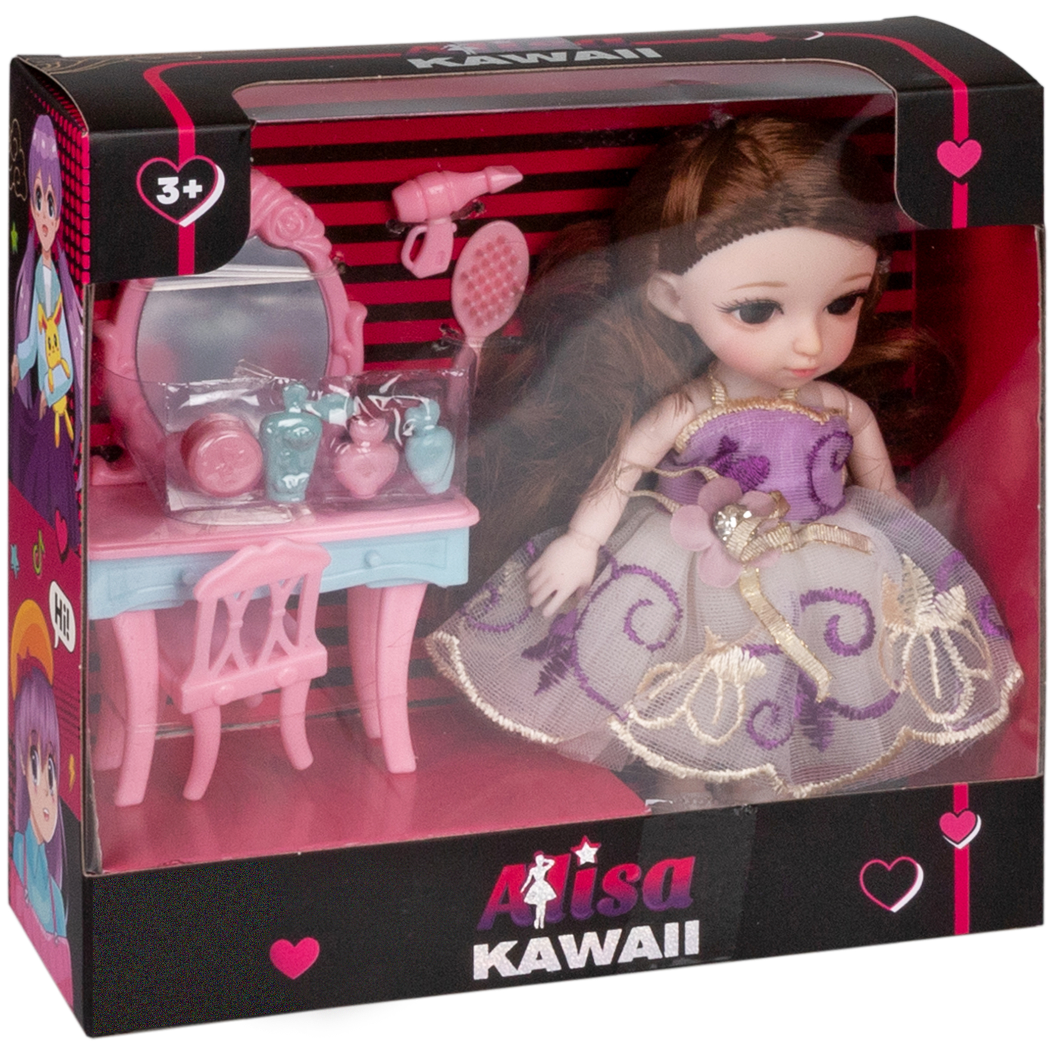 Кукла шарнирная 15 см 1TOY Alisa Kawaii брюнетка с аксессуарами Т24356 - фото 16