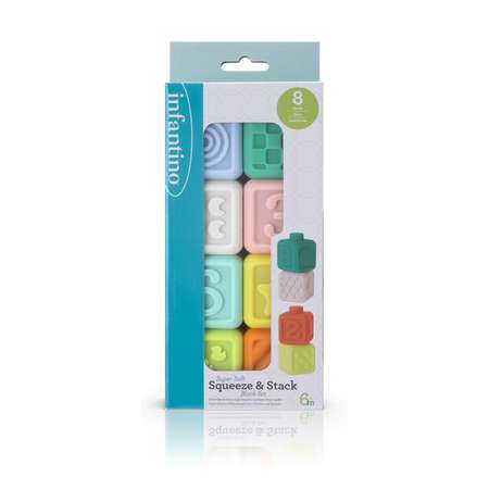 Набор кубиков INFANTINO развивающие Squeeze & Stack мягкие