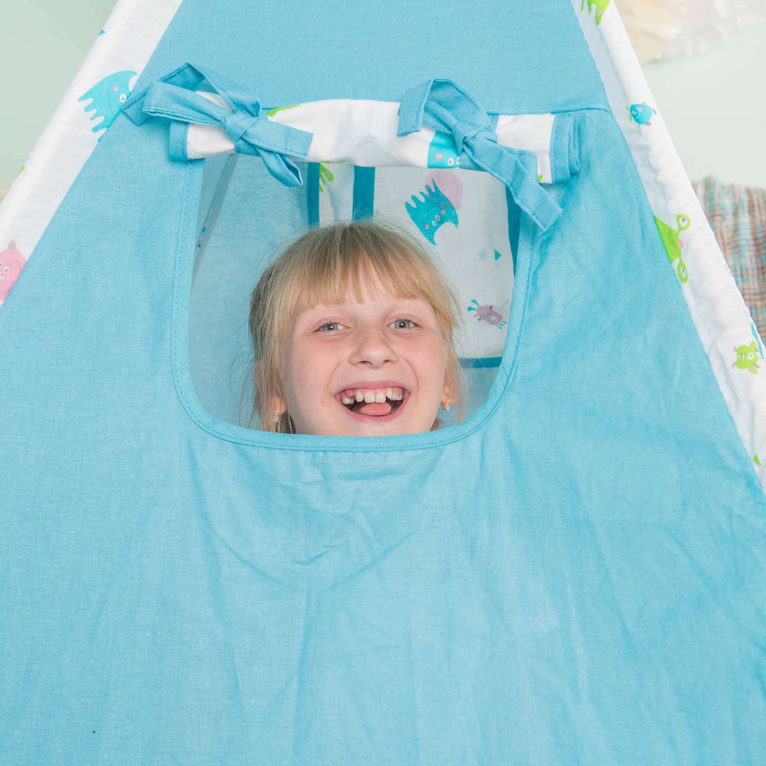 Палатка-вигвам Polini kids Монстрики Голубая - фото 19
