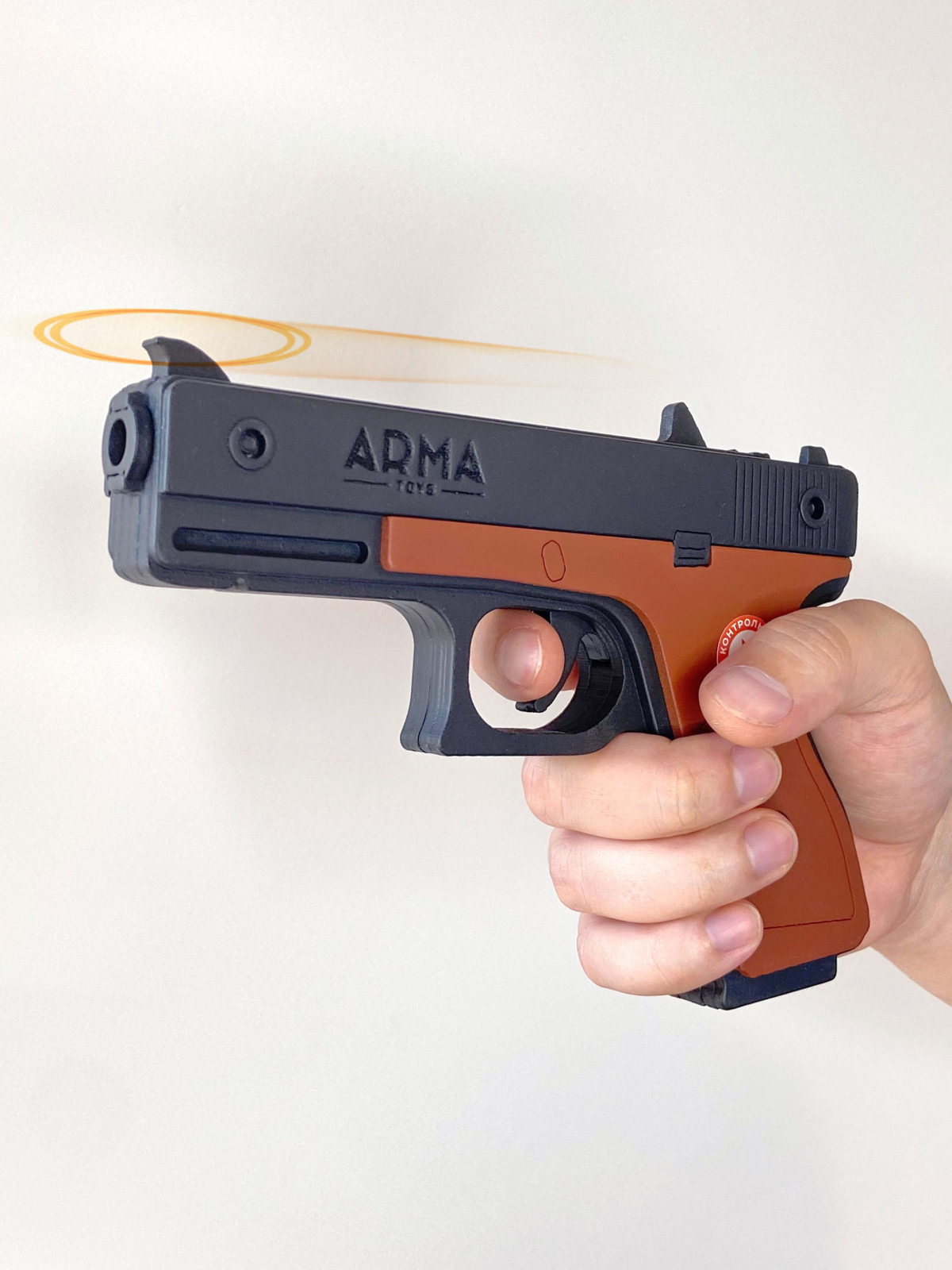 Резинкострел Arma.toys Деревянный пистолет Глок игрушка окрашенный - фото 2