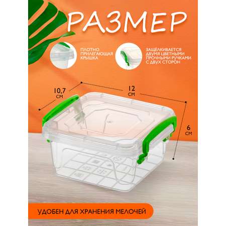 Контейнер elfplast пластиковый Fresh Box прозрачный квадрат 0.35 л 11.8х11х5.7 см