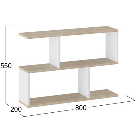 Полка настенная тип 14 Мебель ТриЯ дуб сонома/белый ясень