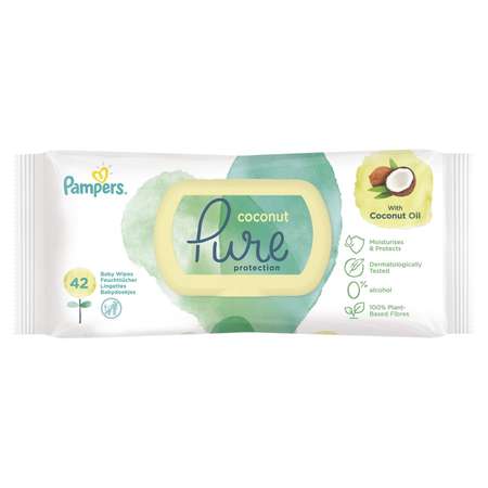 Салфетки влажные Pampers Pure Protection Coconut 42 шт