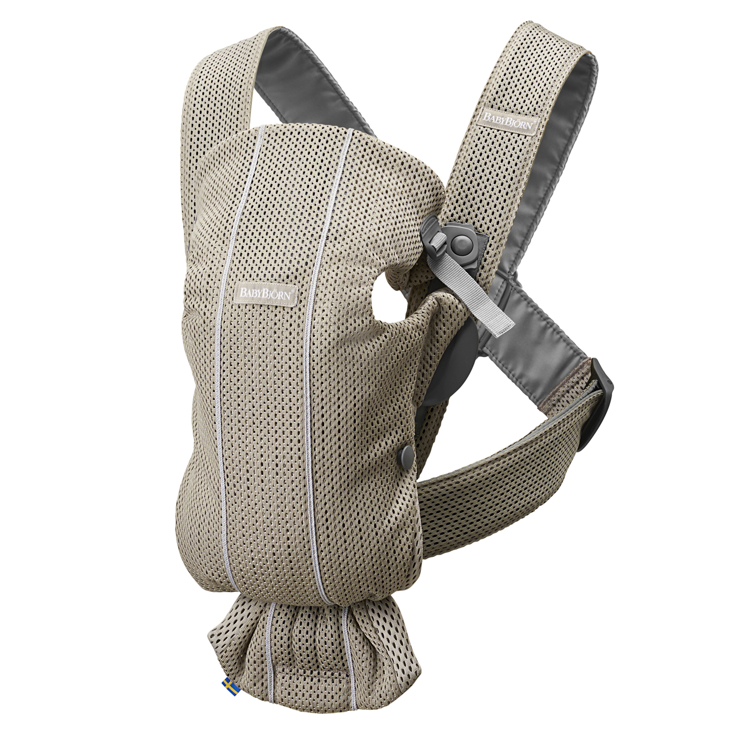 Рюкзак для переноски ребенка BabyBjorn Mini Mesh Серо-бежевый - фото 1