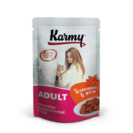 Корм для кошек Karmy 80г телятина в желе