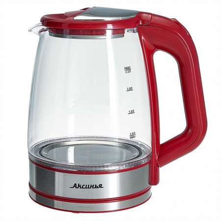 Электрический чайник Аксинья КС-1006 корпус из жаропрочного стекла 1500 Вт красный