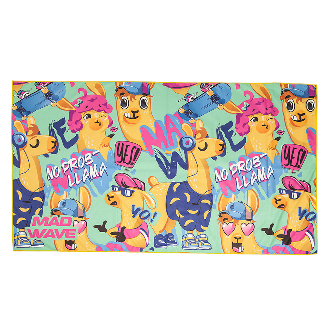 Полотенце из микрофибры Mad Wave Microfiber towel Llama M0761 03 2 16W зеленое 80х140 см - фото 1