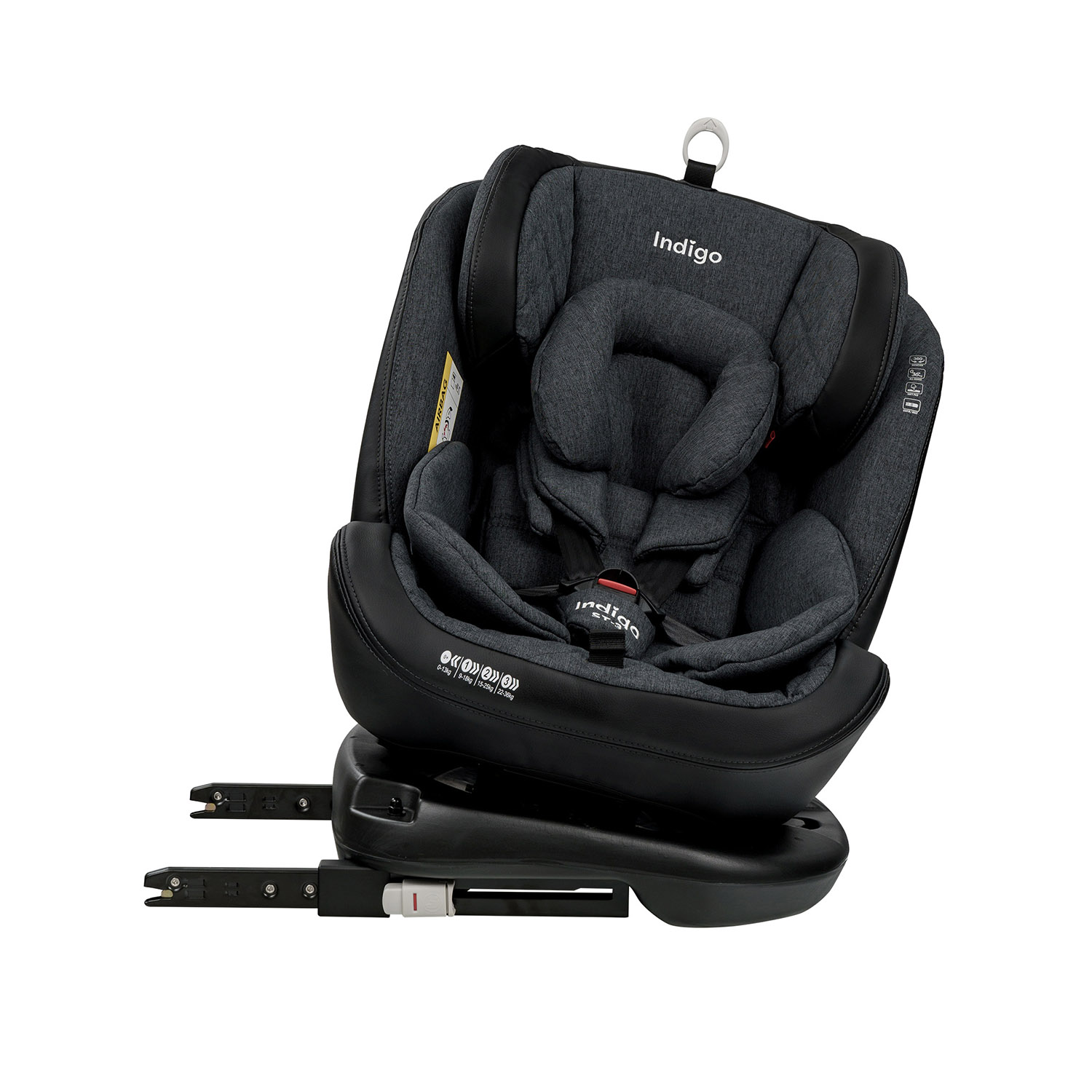 Автокресло Indigo Aero ST-3 Isofix растущее поворотное 0-36 кг темно-серый лен - фото 12