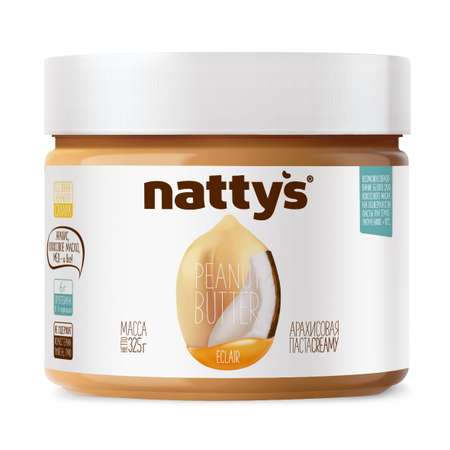 Паста арахисово - кокосовая Nattys Eclair с кокосовым маслом и мёдом 325 г