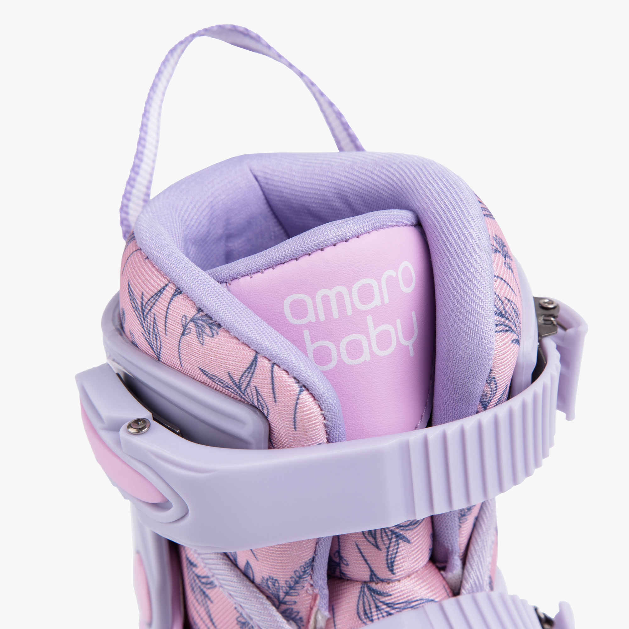 Ролики Amarobaby Glide раздвижные со светящимися колесами и защитой фиолетовый розовый размер 33-36 - фото 18