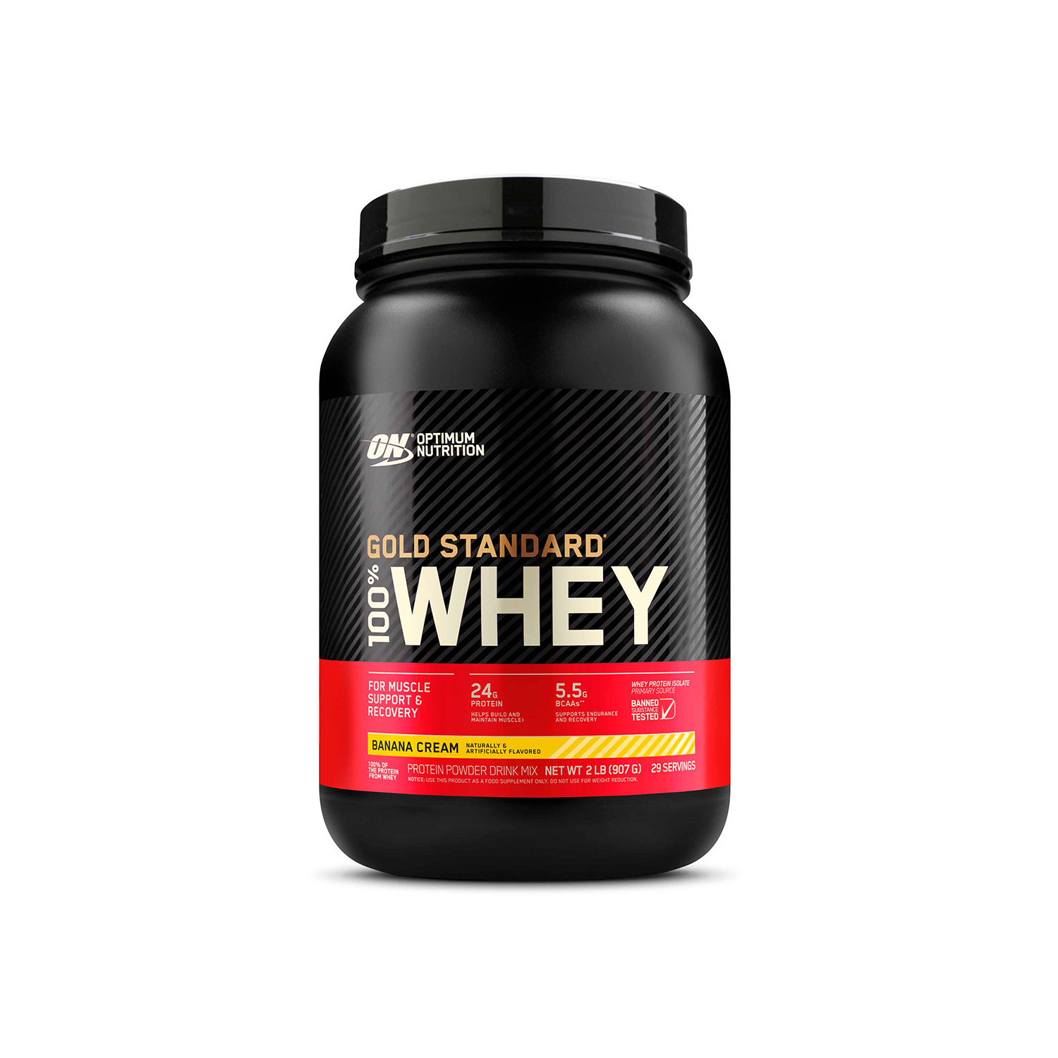 Протеин Optimum Nutrition Gold Standard 100% Whey 907 гр Банановый крем - фото 1