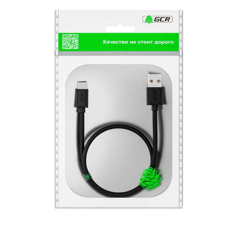 Кабель USB GCR 0.5m TypeC быстрая зарядка GCR-53602