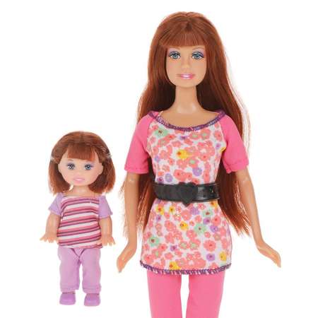 Кукла Lucy Наша Игрушка На прогулке с малышом на скейте и самокате